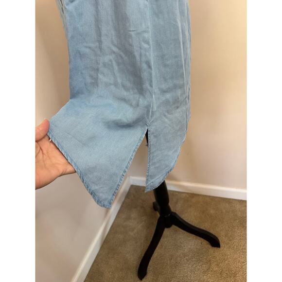 Zac & Rachel Tops Women's Small Light Blue Wash Button Up Blouse Roll Up Sleeve - Picture 5 of 8